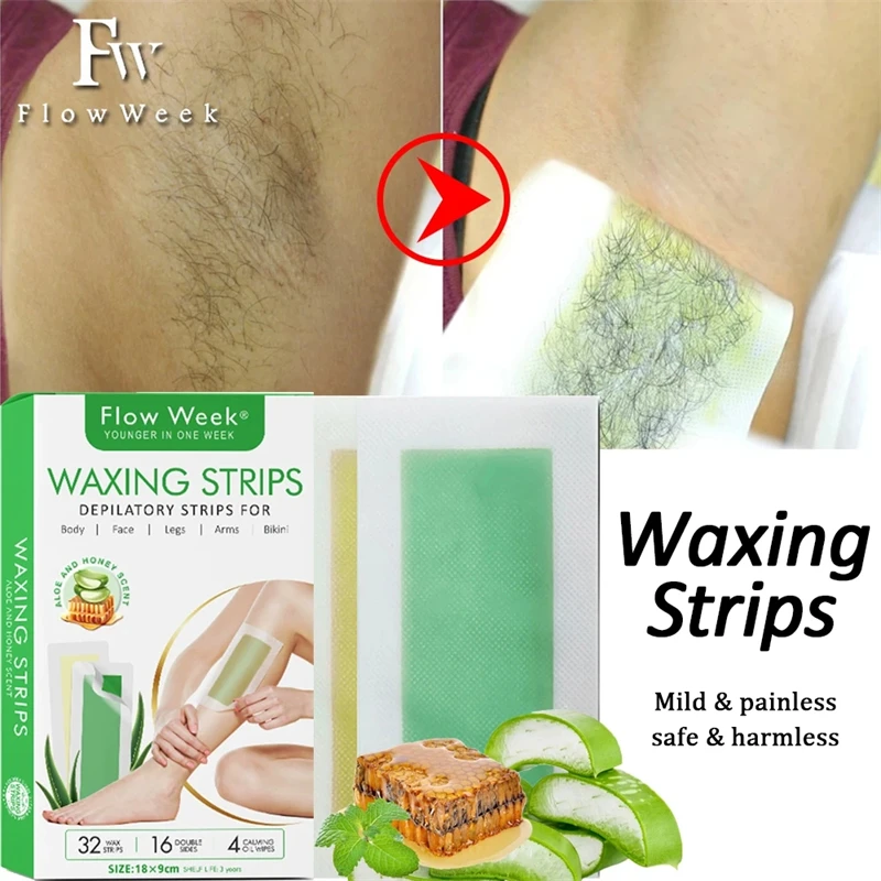 Wax Strips for Hair Removal Wax Strip Paper for Legs/Bikini/Arm Depilatory Tool for Body Hairs Removal, 32 Count