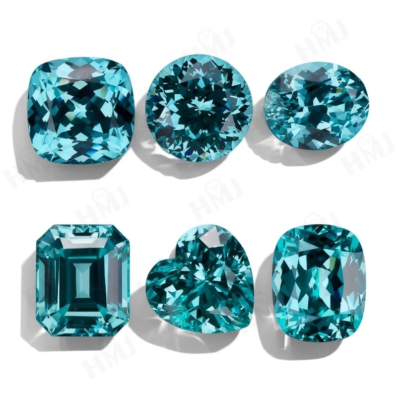 

Lab Grown Paraiba Sapphire Gemstone Round/Oval/Emerald/Heart/Cushion/Elongate Cushion Shape AGL Certificate Selectable Beads