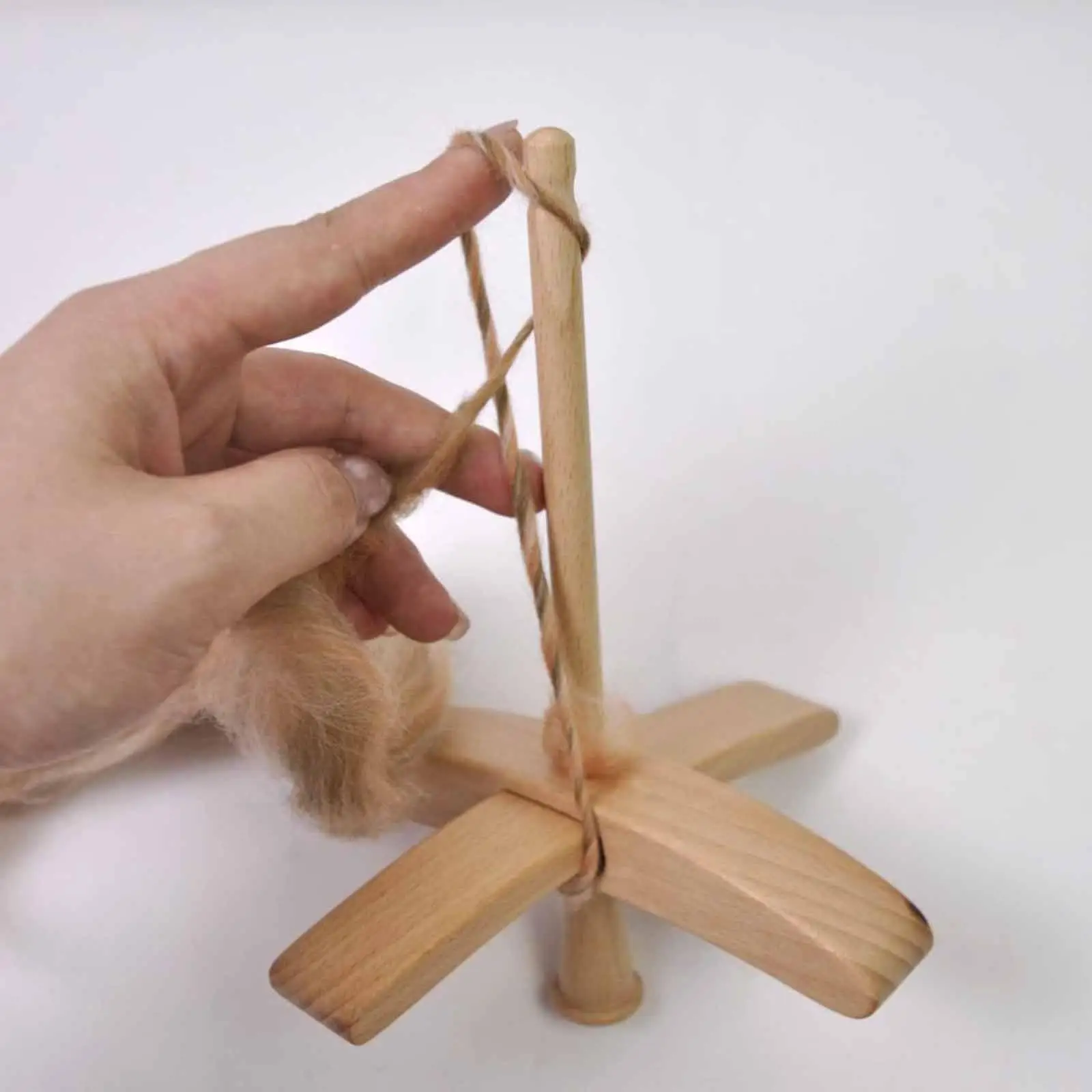 Solid Wood Drop Spindle Turkish Style Yarn Spinning Tool for DIY Weaving Knitting and Felting