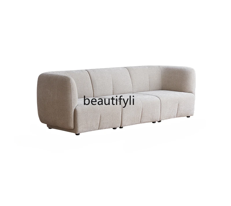 European-Style Plum Module Chenille Sofa Tofu Block Simple Living Room Small Apartment Combination Fabric Caramel Sofa