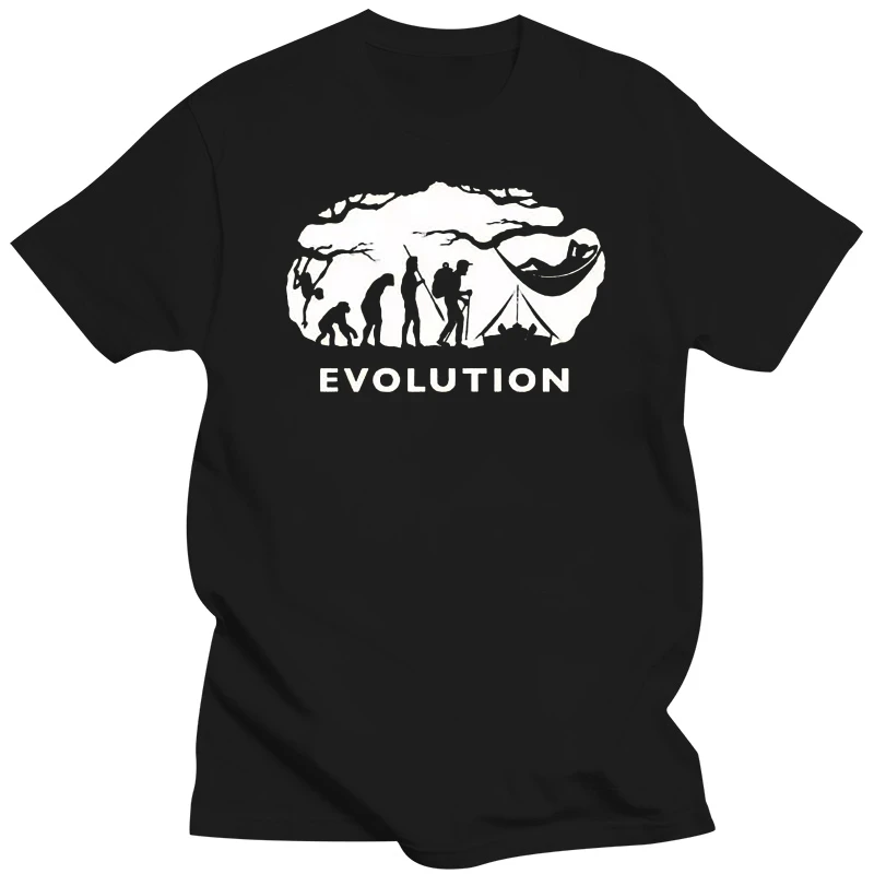 2019 Newest Men'S Funny T-Shirt 2019 New Men Print T-Shirt Bushcraft Hammocking Evolution Men's T-Shirt T Shirt Cool Tees