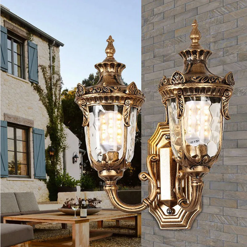 

Double Head Outdoor Waterproof Wall Lamp European Retro Villa Garden Landscape Fence Lamp