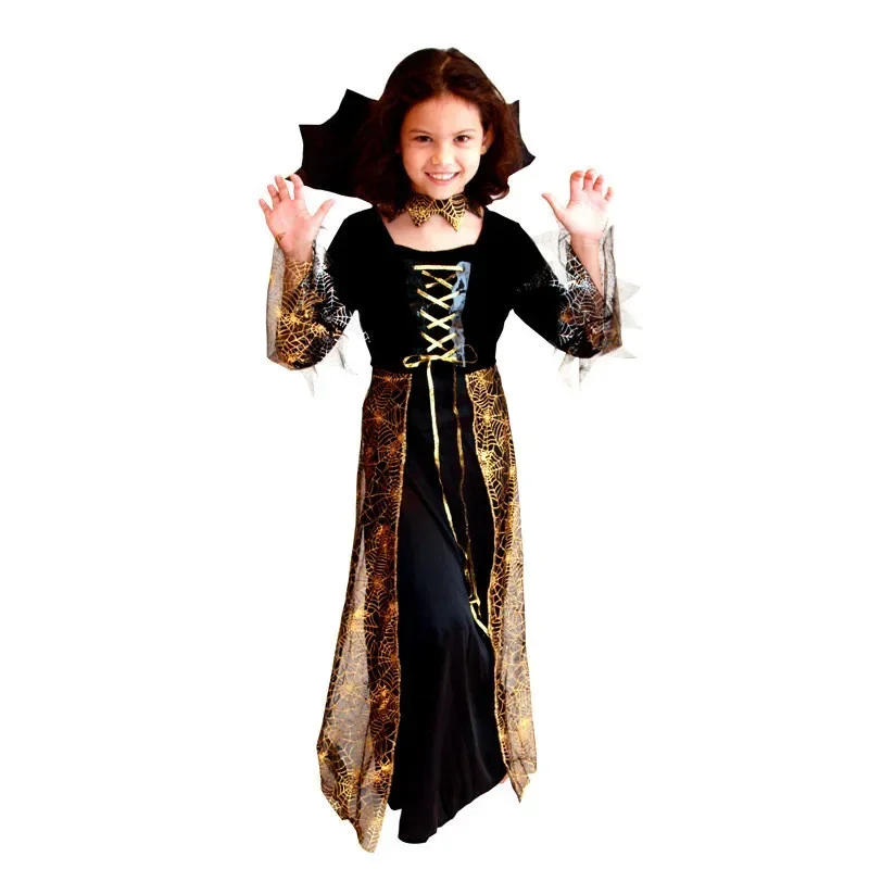 

Girl Horror Dress Up Halloween Costumes Children Kids Vampire Cosplay Witch Costume