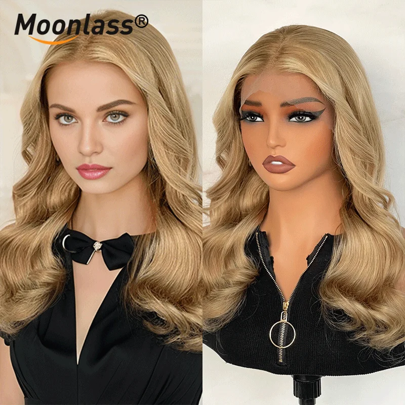 

Ombre Blonde 180% Density Human Hair Natural Wave Highlight 13x4 Lace Front Wig Human Wigs Pre Plucked With Baby Hair For Women