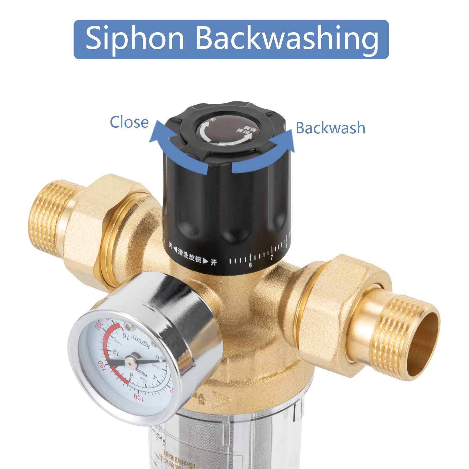Rohrmontierter Spin-Down-Sedimentfilter, anwendbare Temperatur -30–100 ℃ /-22-212 ℉ Geeignet für Häuser, Restaurants, Hotels, Schulen – Detail 11
