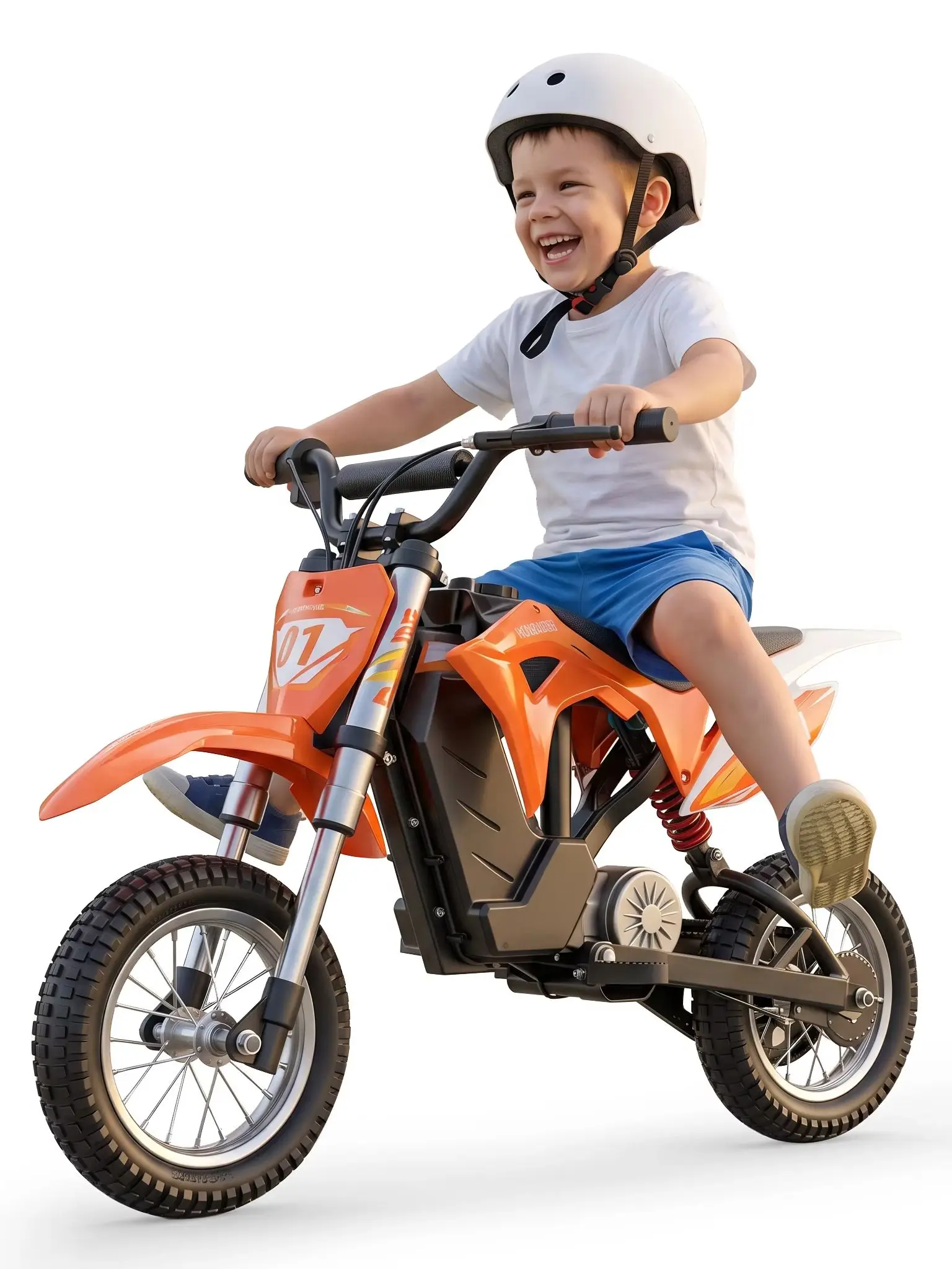 HillMiles MileRocket elektrische crossmotor 250W, 25KM/H, 36V 4Ah accu, voor- en achtervering, off-road rit voor kinderen van 4–12 jaar - afbeelding 2