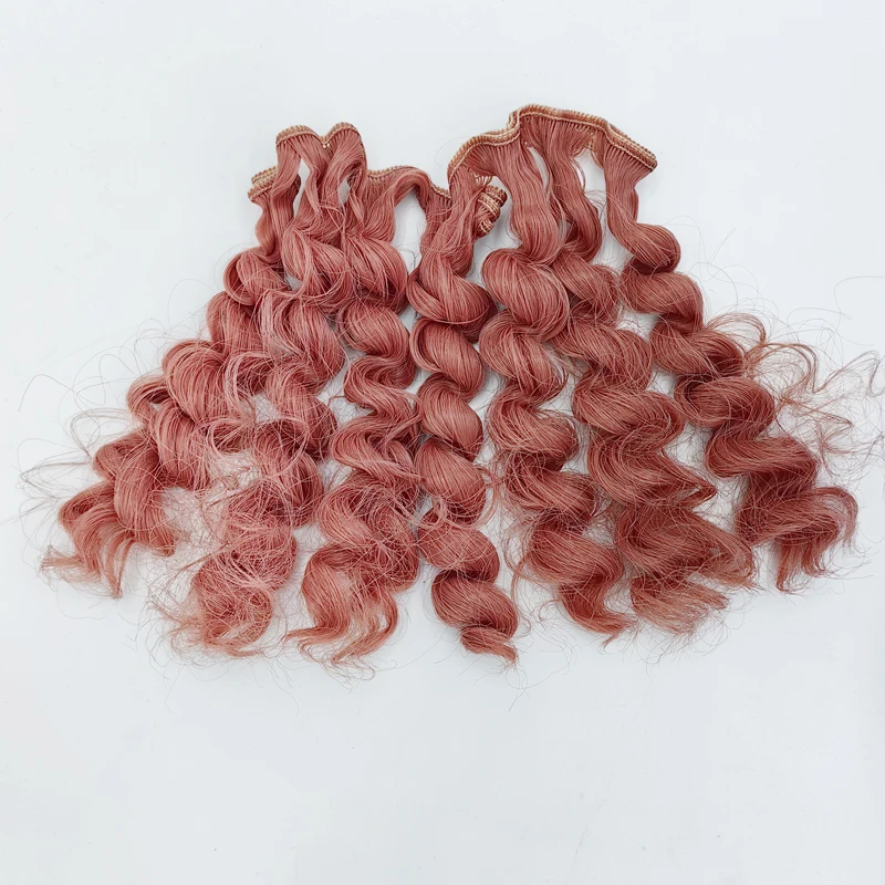 New Arrival 1 Piece 15cm X 100cm Brunette Pink Green Purple Grey Blue Brown Color Curly Doll Wig Hair for 1/3 1/4 1/6 BJD SD Diy