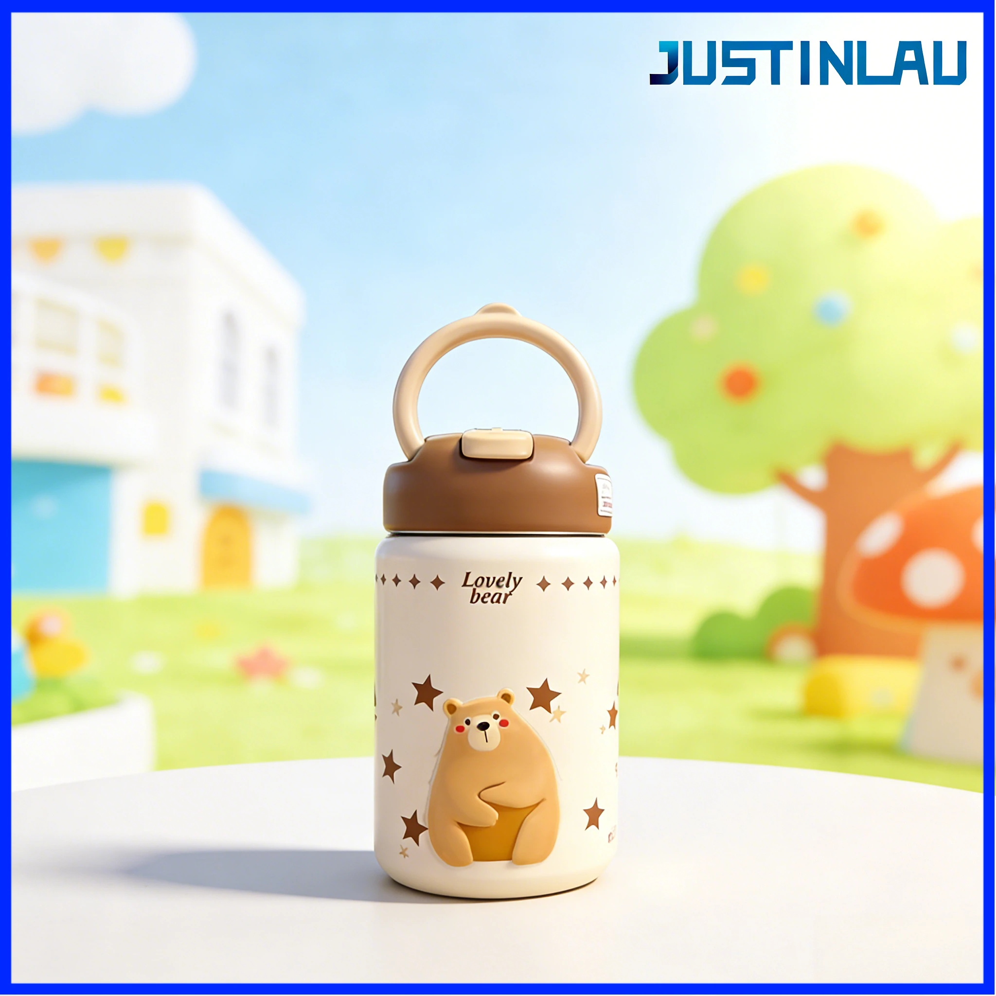 

JUSTINLAU 260/360ML Handheld Double Drink Thermos 316 Stainless Steel Mini Portable Straw Cup Waterbattle Valentine's Day Gift