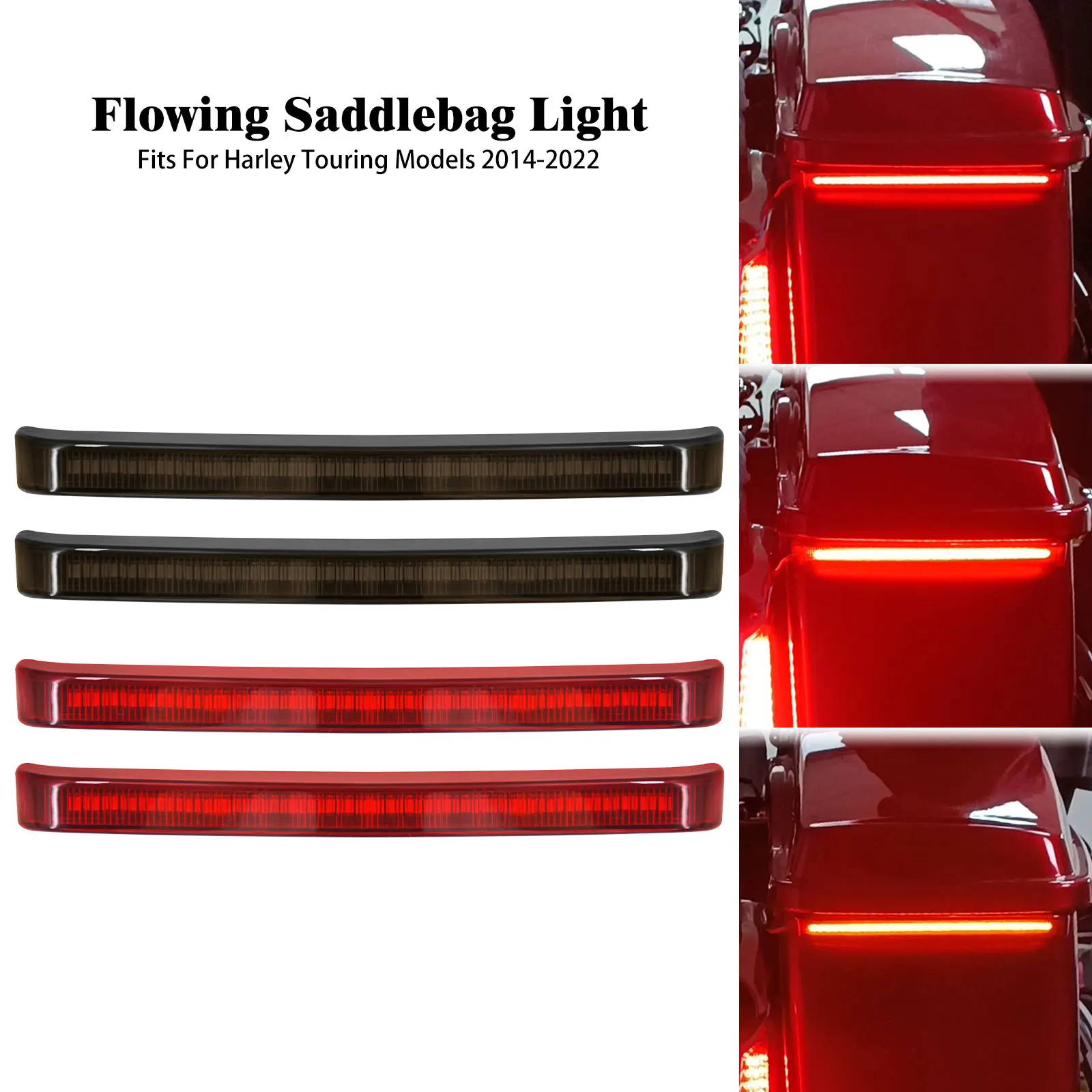 Motocykl LED sakwa hamulec płynący kierunkowskaz akcentujące światło dla Harley CVO Touring Electra Road Glide Ultra Limited 2014-Up