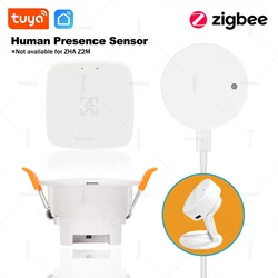 Tuya ZigBee Menschlicher Anwesenheitssensor Zigbee 3,0 MmWave Radar Bewegungssensor Helligkeits-/Entfernungserkennung Smart Life Home Automation