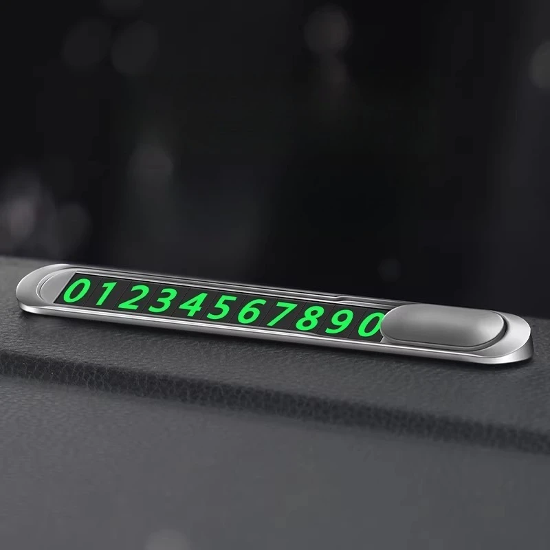 Concealable Creative Parking Number Plate – High-End Car Interior Ornament & Phone Number Display