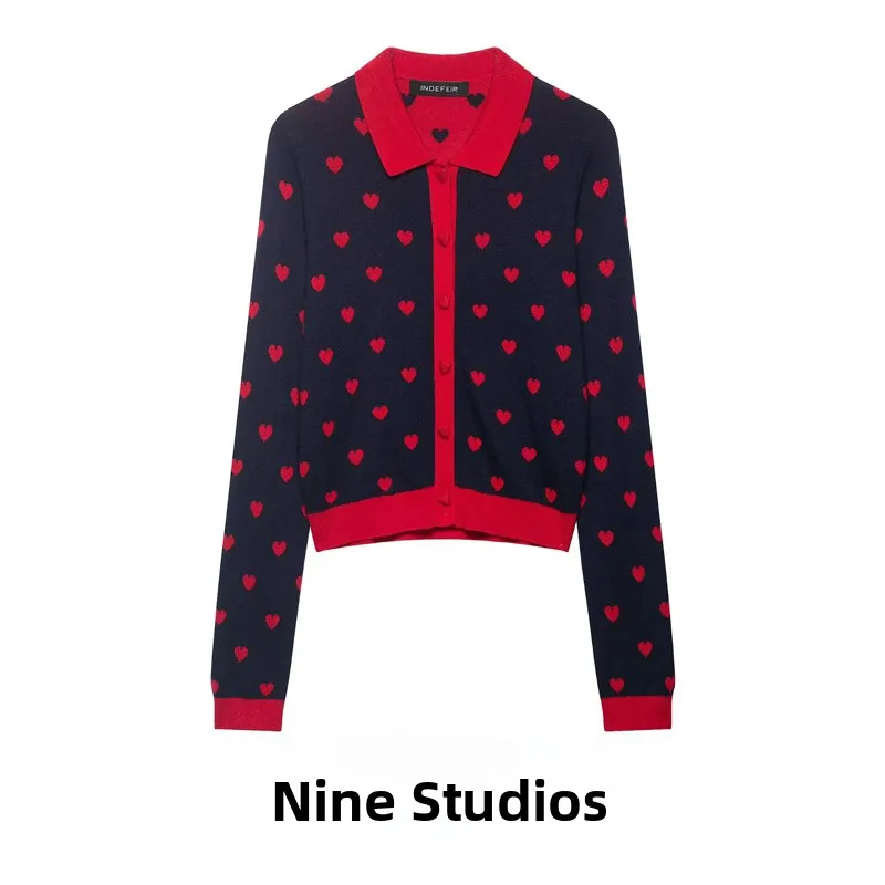 

NINE ZAR Women's Knitted Cardigan Long Sve Heart aped Button Embroidered Outerwear Casual Loose Sle round Ne Spring