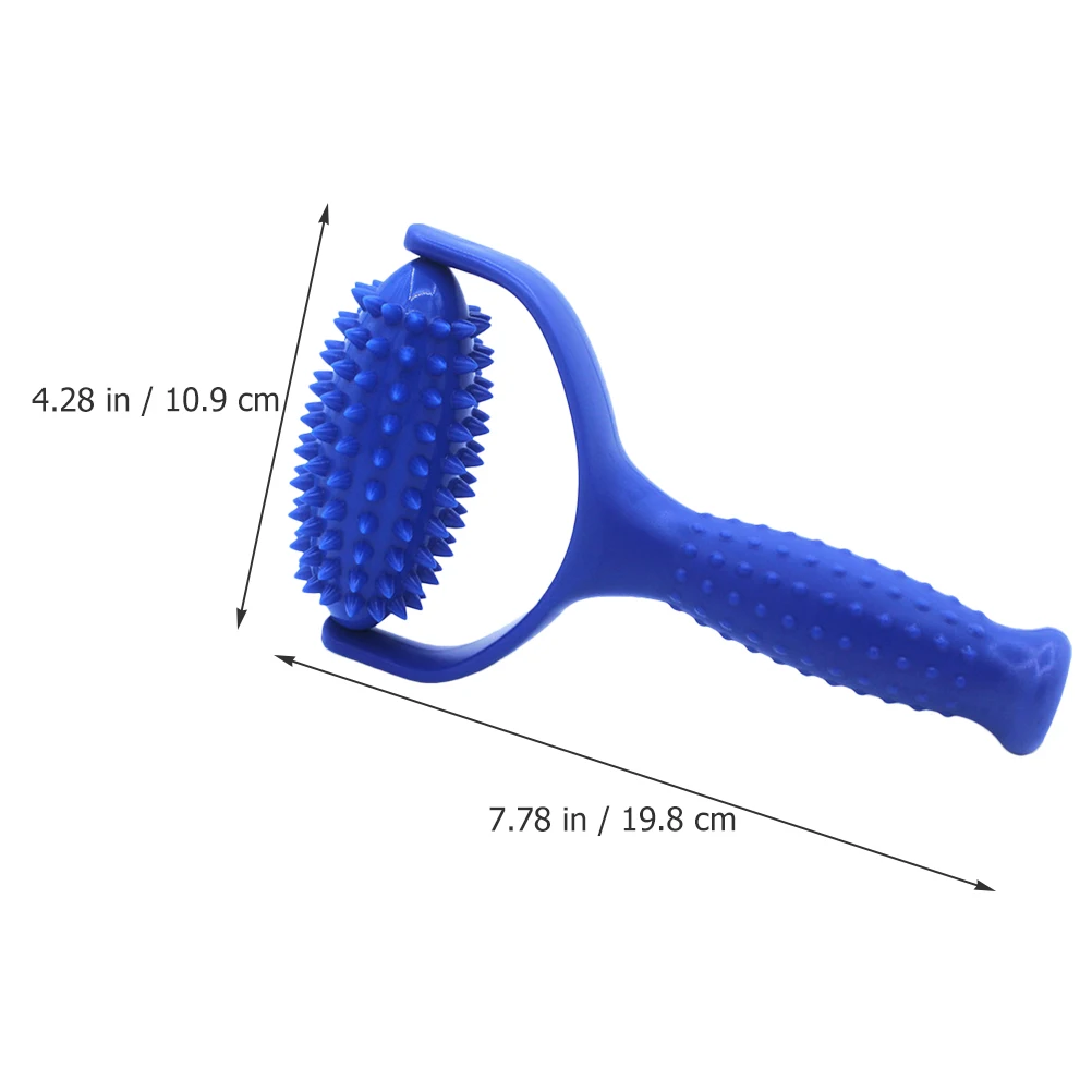 عصا بكرة تدليك دوارة مدلك منزلي ، عجلة تمرير الرقبة ، أداة PVC للكتف ، اليوغا ، الأزرق