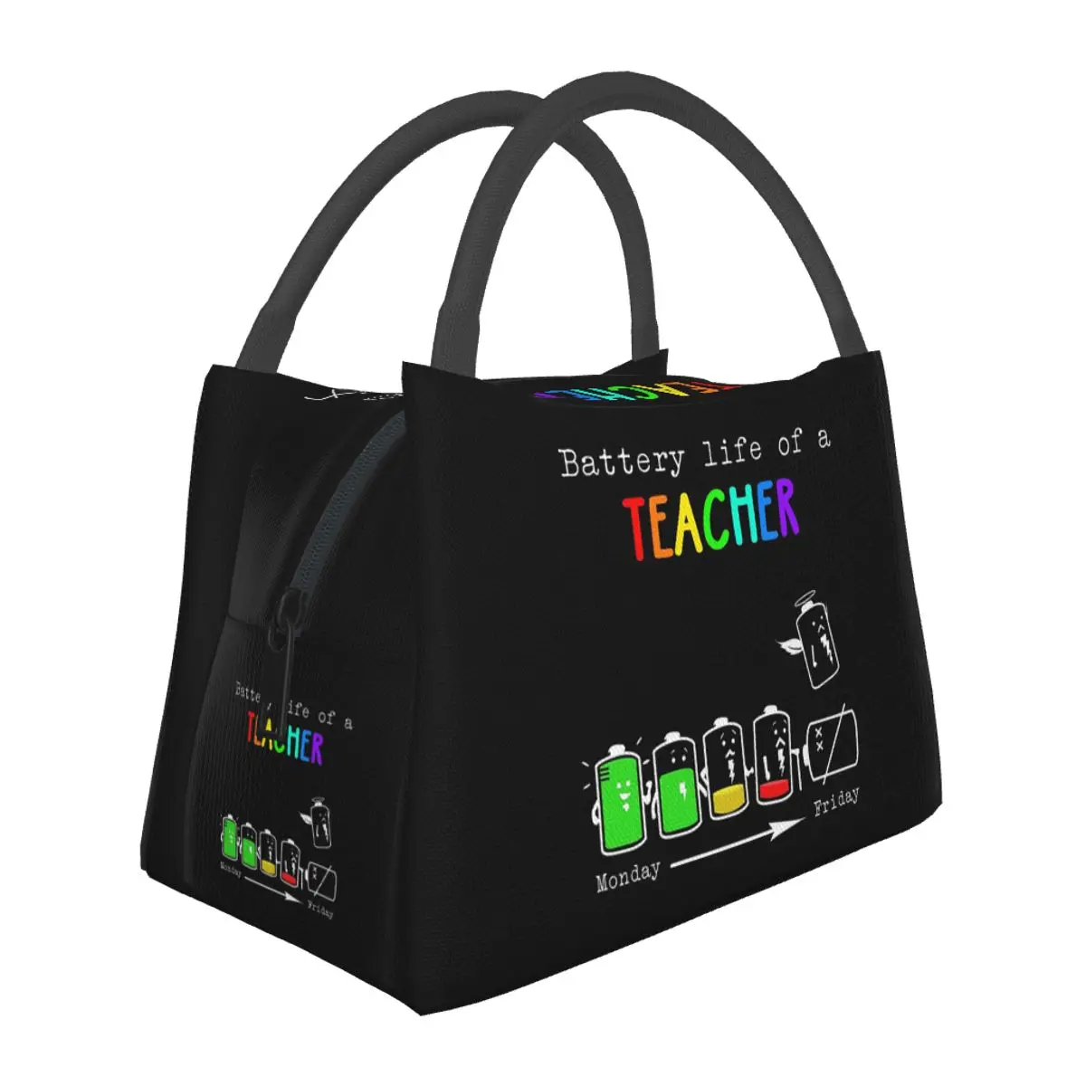 Battery Life Of A Teacher Teacher Life Lunch Bags Bento Box Lunch Tote Picnic Bags Thermal Bag for Woman Children Office