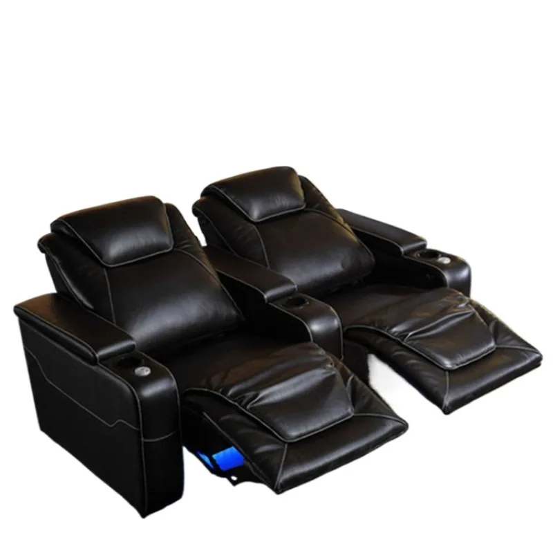 Leather Electric Reclining Cinema Sofa Waterproof Film and Television Hall Smart Electric Home Cinema Sofa Chair