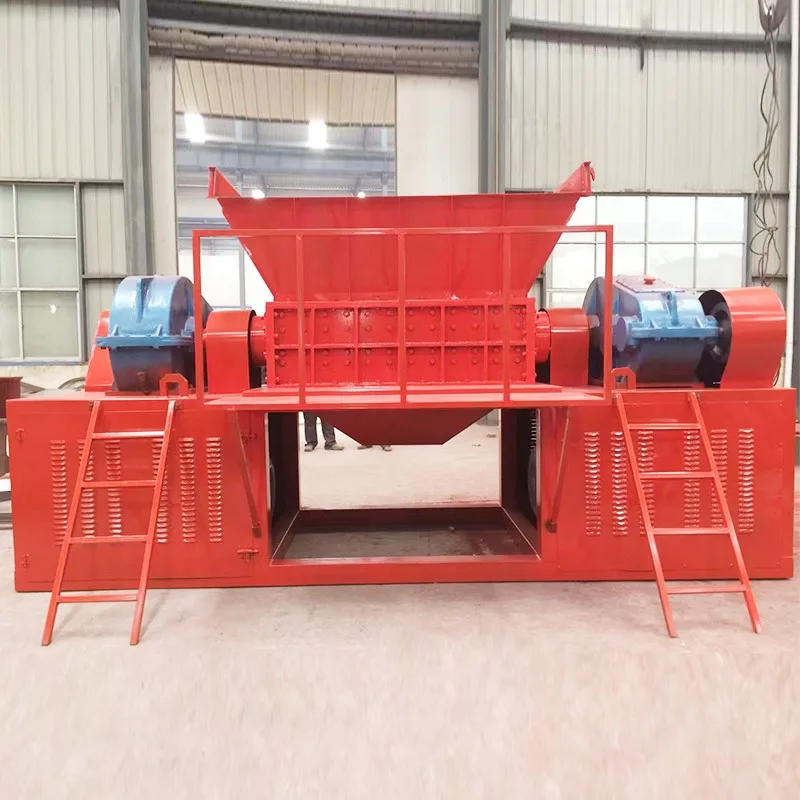 Automatic Small Twin Shaft Shredder Scrap Metal Recycling Machine Multifunctional Wood Tire Plastic Crushing System