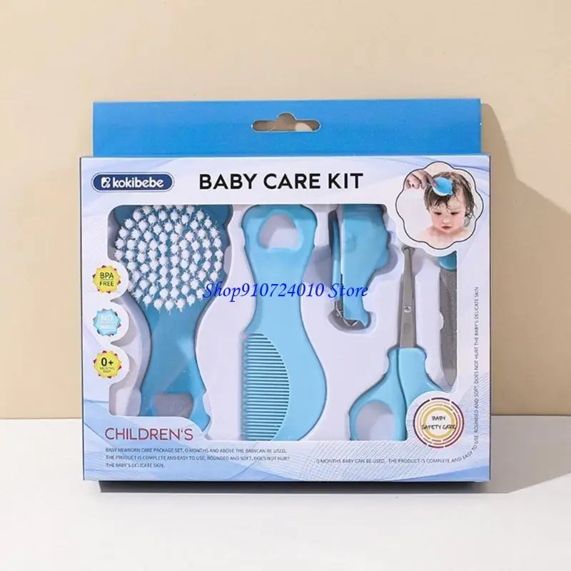 

77HD Mother and Baby Product Newborns Baby Nails Trimmer 5Pcs Set Comb & Hair Brush
