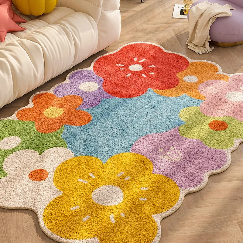 Modern Simple Irregular Large Area Living Room Carpet Thickened Dirty Resistant Soft Bedroom Carpets Easy Care Nonslip Home Rug