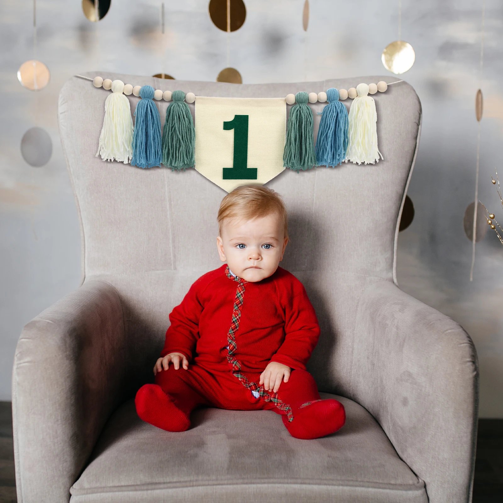 

Tassel Shield Banner Boho High Chair Decor For First Birthday Boy Hanging Garland Party Wall Accessory Baby Shower Decoration