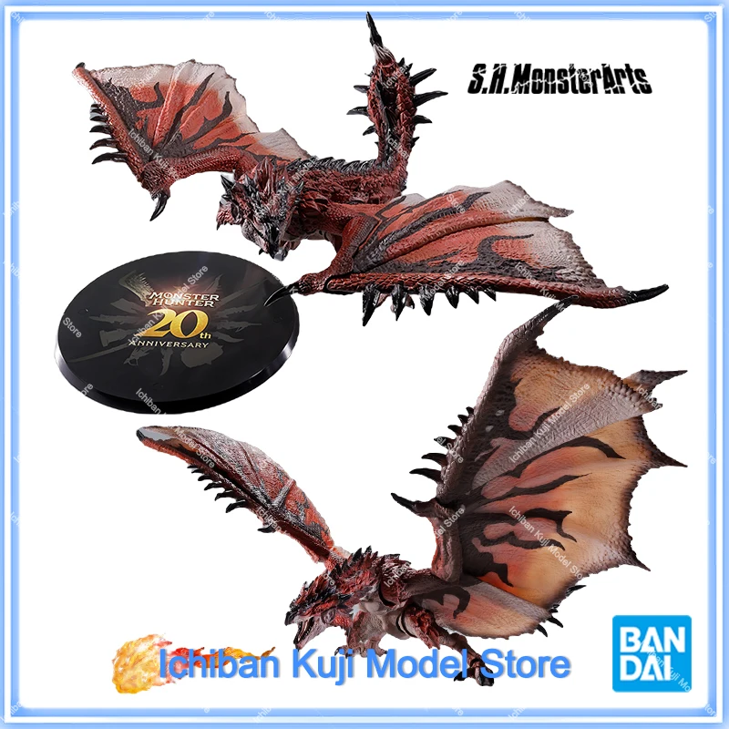 Original BANDAI S.H.MonsterArts SHM  Rathalos 20th Anniversary Edition Male Fire Dragon Anime Figures Action Model Toys