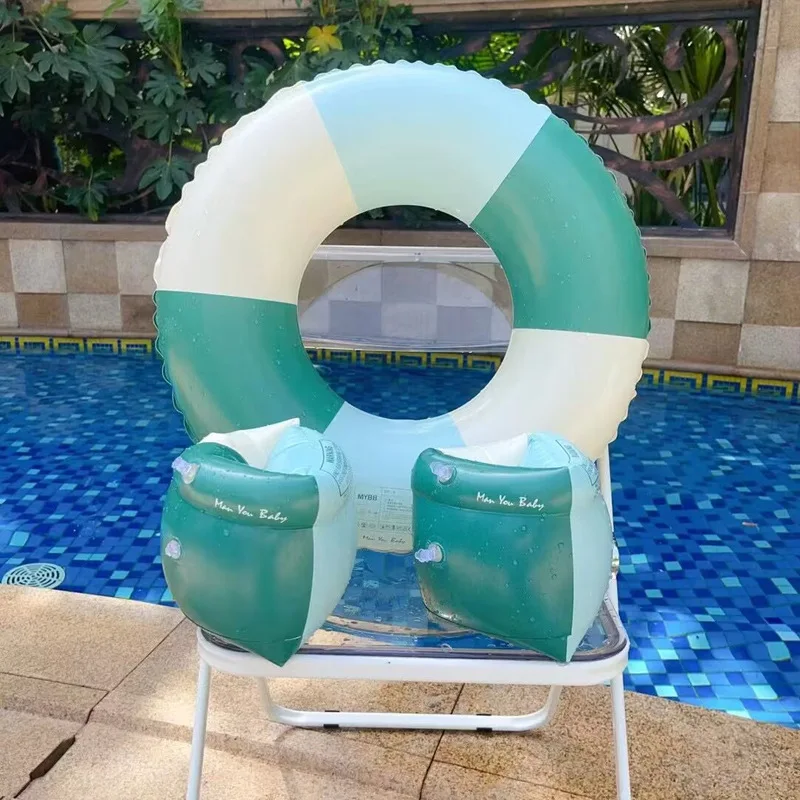 Anel inflável listrado vintage para crianças e adultos, flutuador de piscina, voltas, água, esporte, círculo, festa na piscina