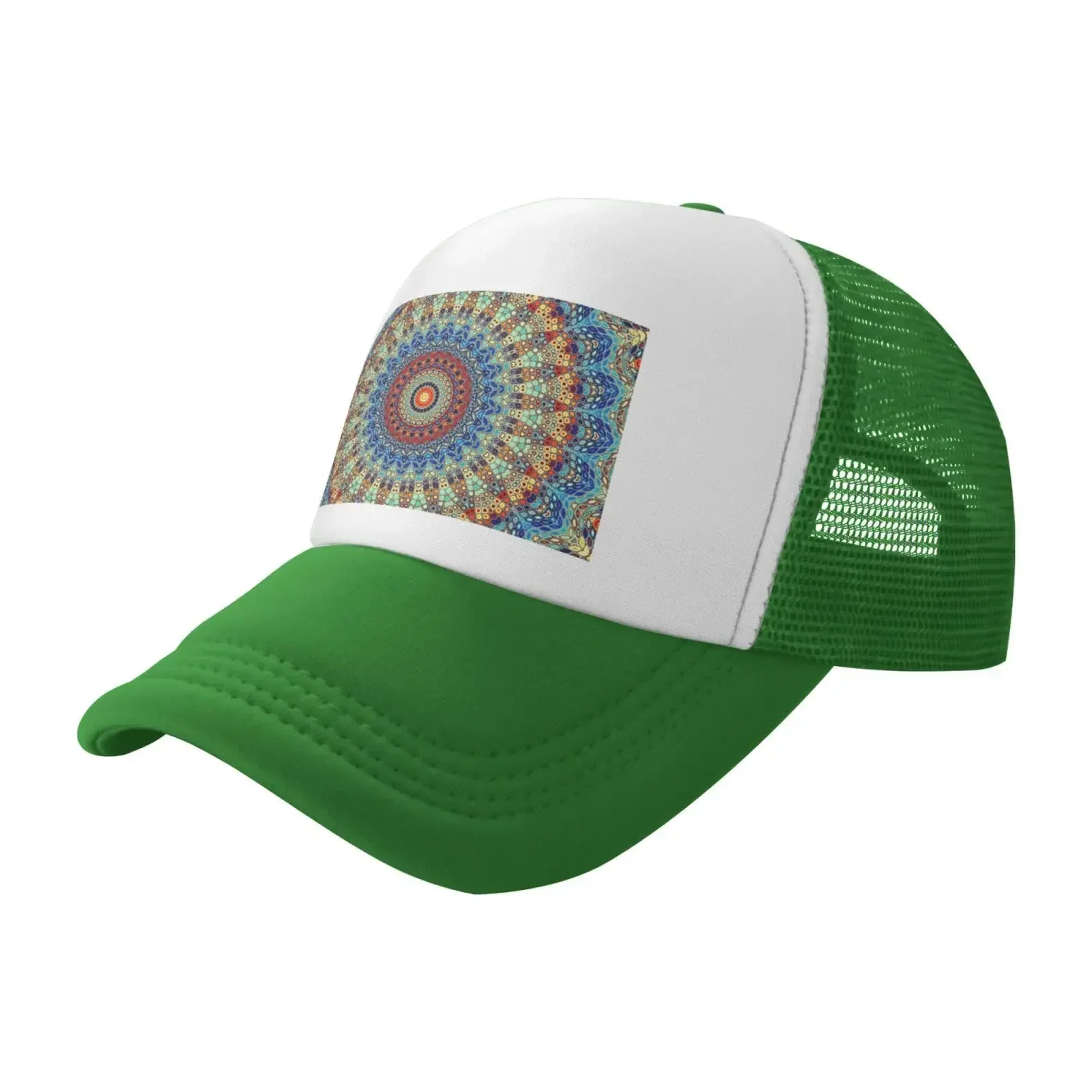 Mandala Summer Theme Mesh Baseball Cap Sun Visor Hat Womens Men Adjustable Sun Hats Sport Caps