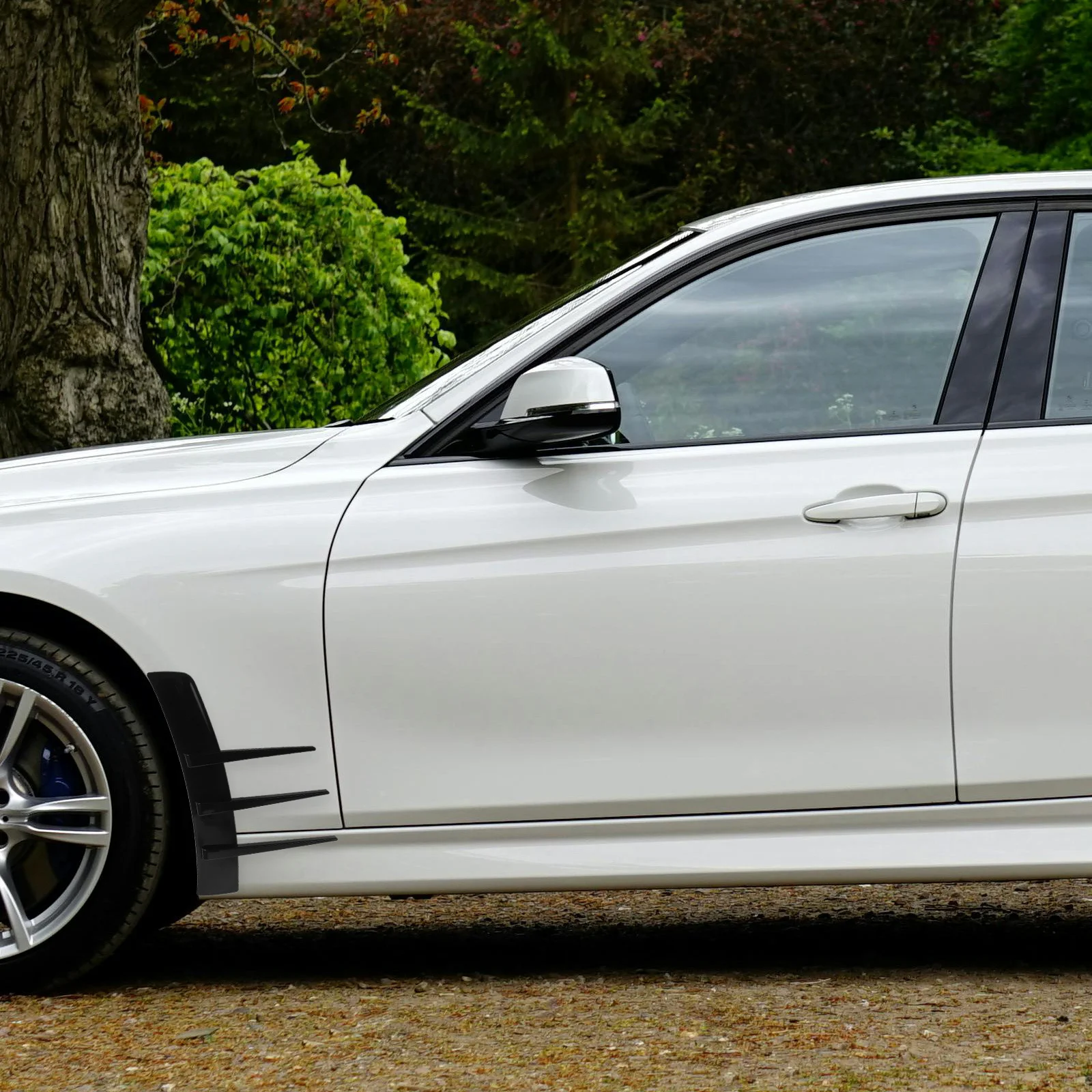 

2pcs Side Wing Cover Trim Universal Car Body Decoration Sticker Shark Fin Design Scratch Protection Car Exterior Decor