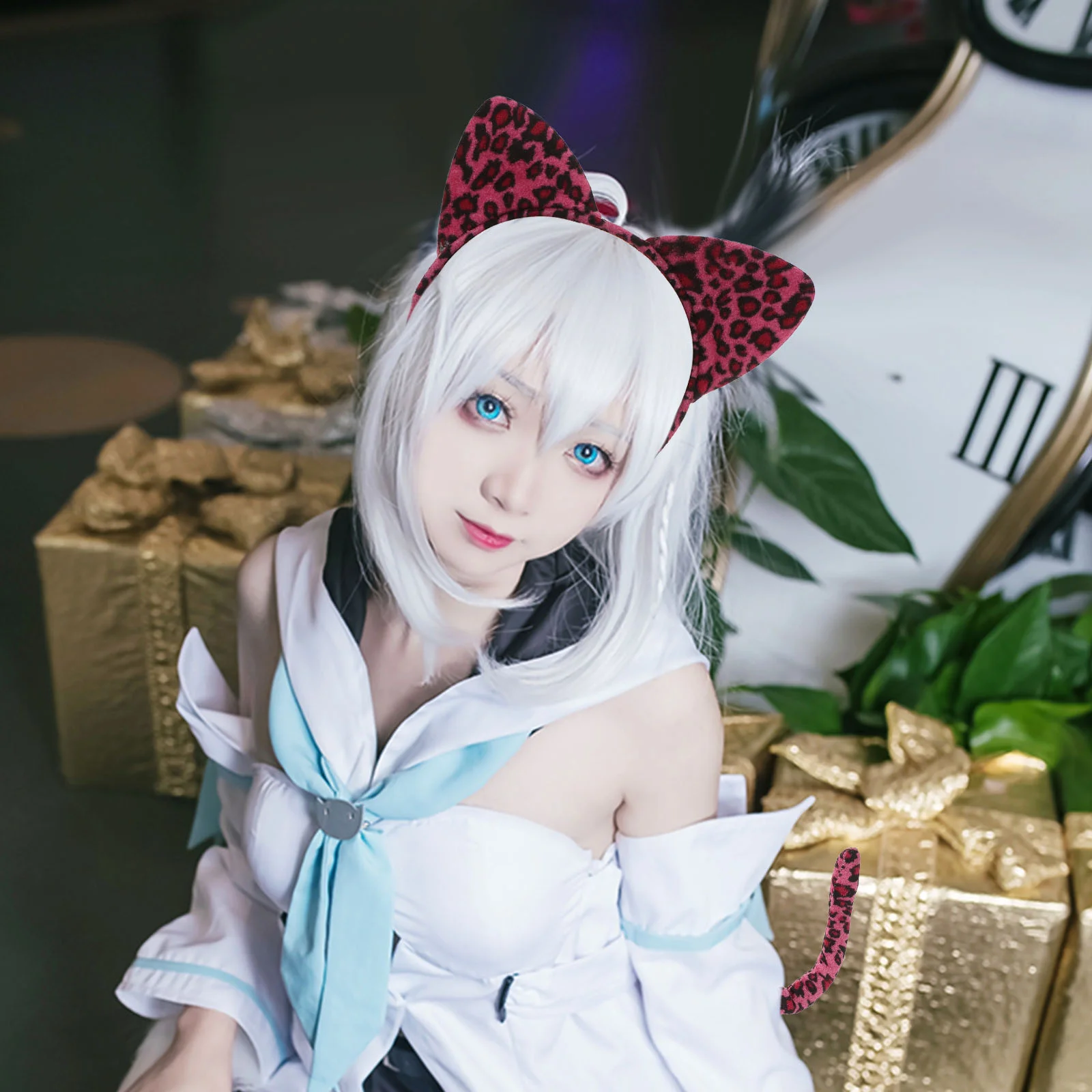 3-delige elastische band cartoon hoofdband kinderkostuum kattenoren haaraccessoires kind hoofddeksels nieuwigheid vlinderdas speciaal gebruik konijn