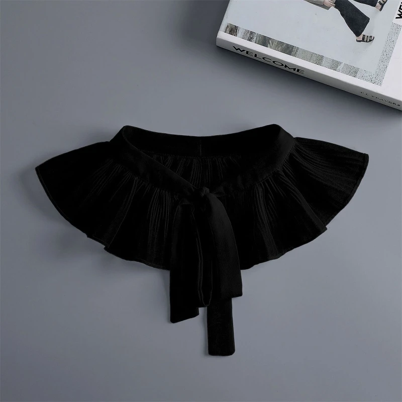 falsa com babado, destacável, suéter, lenço decorativo