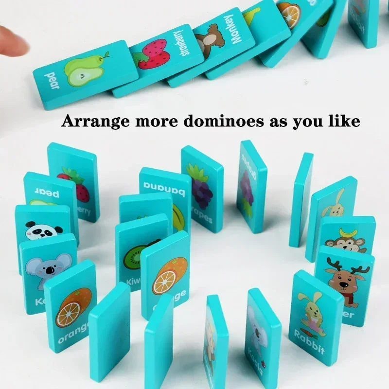 56pcs Wooden Puzzle Game Featuring Matching And Dominoes for Cognitive And Logical Training Perfect Gift Choice
