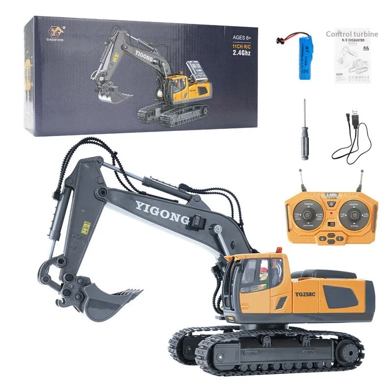 Remote Control Excavator 11-Channel 2.4g Alloy Large Crawler Excavator Engineering Children'S Building Toys