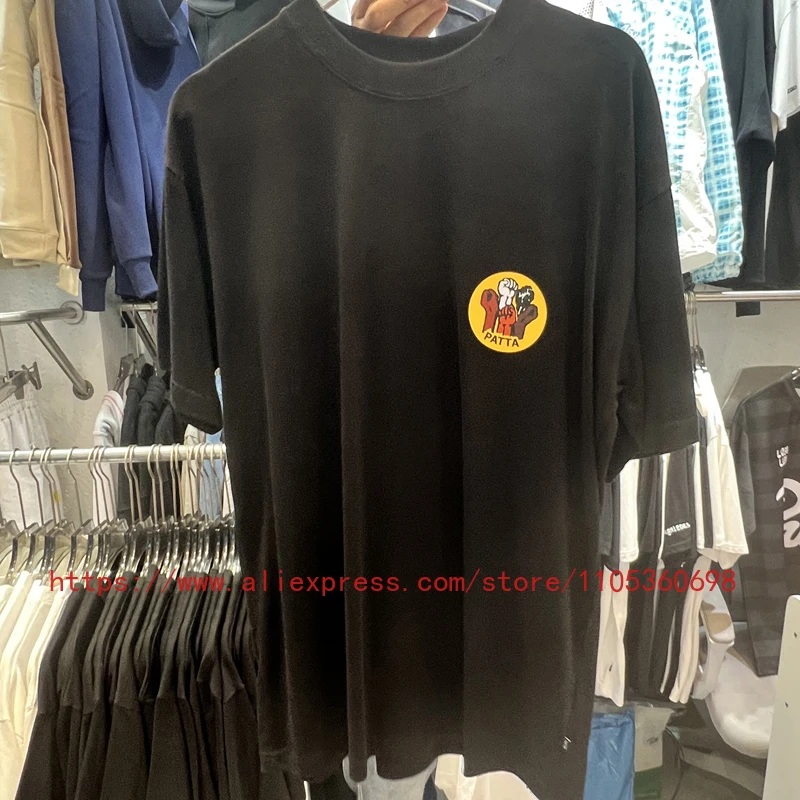 2026SS PATTA T-shirt Fist Logo Loose Fashionable Summer American Hip-hop PATTA Short Sleeve Men's Clothing Top Tee