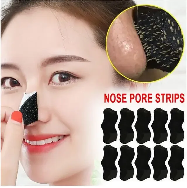 10PCS จมูก Blackhead Remover หน้ากากหดรูขุมขนสิวสติกเกอร์จุดสีดําแถบจมูกลึกทําความสะอาด Skin Care