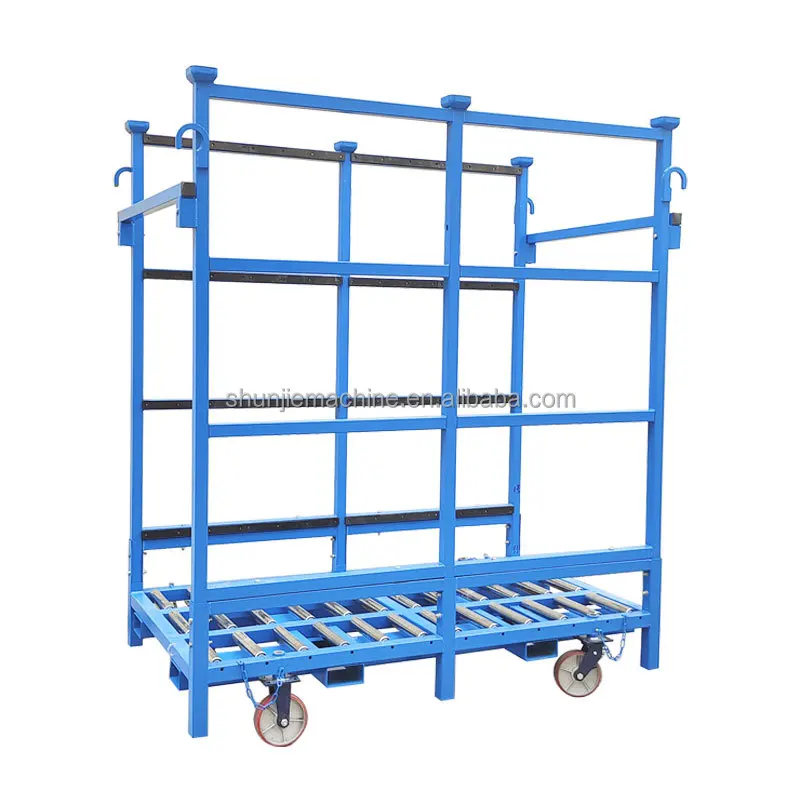 2134mm長さの積み重ね可能な頑丈な仕上げプレート収納ラック（8インチホイール付き）