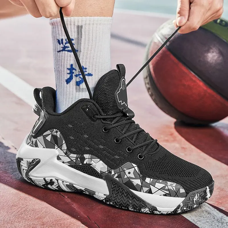 New large size men\'s basketball shoes trend men\'s sports shoes teenage students breathable running shoes zapatillas de deporte