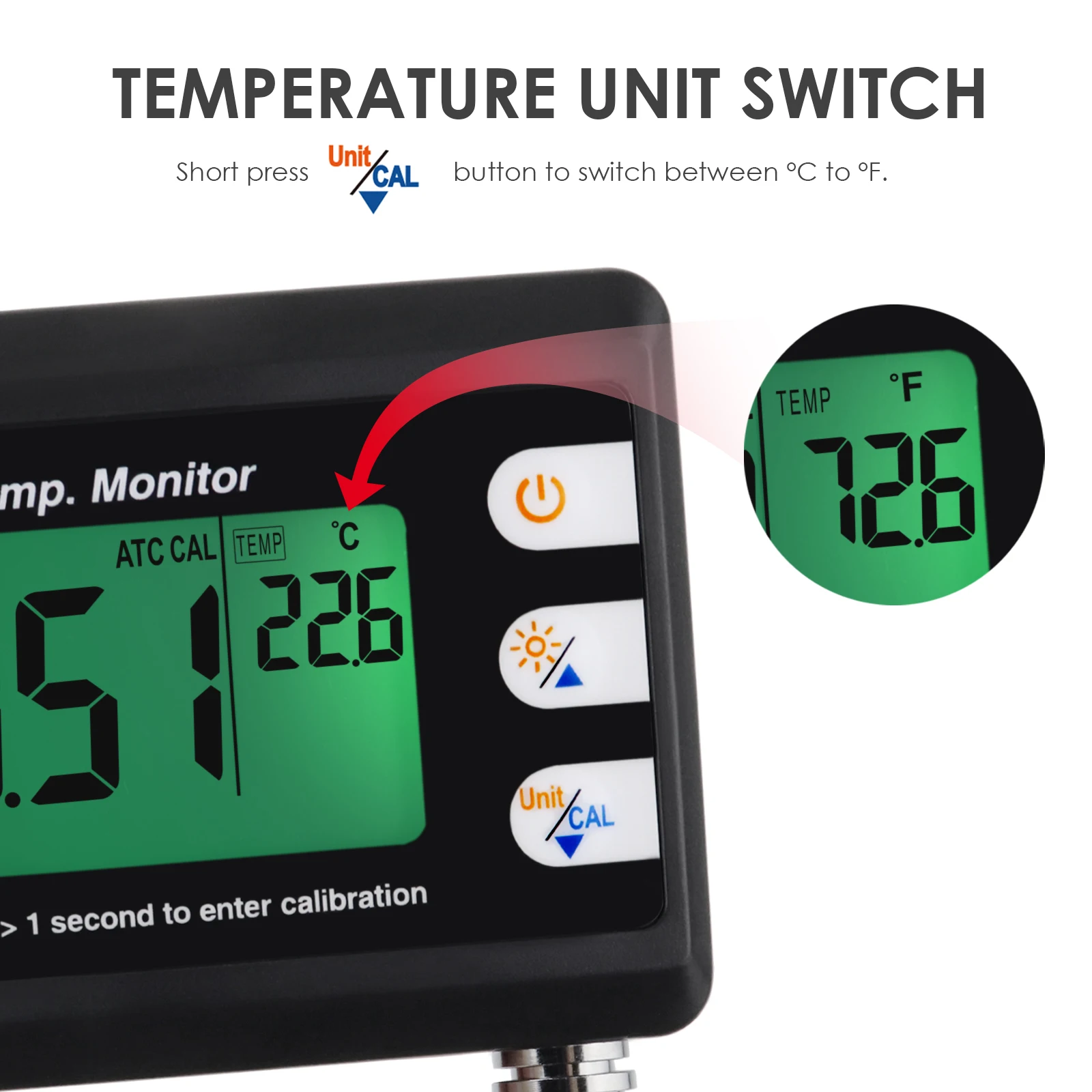 Customizable PH Meters with 0-14pH, Continuous Water Monitor for Aquarium, Hydroponics, and Fish Tank OEM