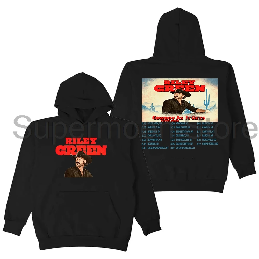 Riley Green Cowboy As It Gets Tour 2026 Hoodie Long Sleeve Streetwear Women Men Hooded Sweatshirts