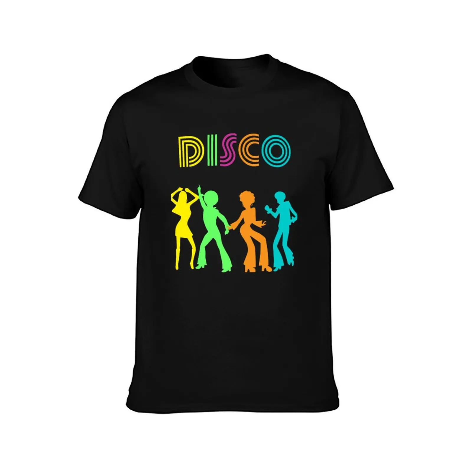 1970's Style Disco Dancers Dancing Retro Design T-Shirt Stylish Print Short Sleeve Tee T-Shirt