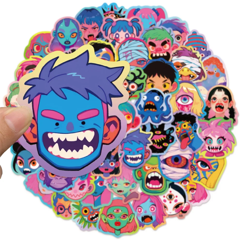 50PCS Spaß Abstrakte Malerei Kunst Graffiti Aufkleber DIY Gepäck Notebook Wasser Tasse Wasserdichte Aufkleber