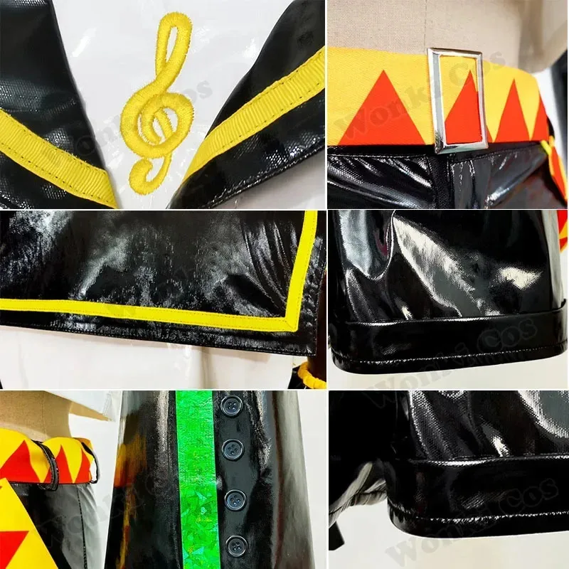 V Len Rin Cosplay Costumes Wig Set for Men Women Singer Twins Cosplay Patent Leather Uniform for Party Comic Con Outfits