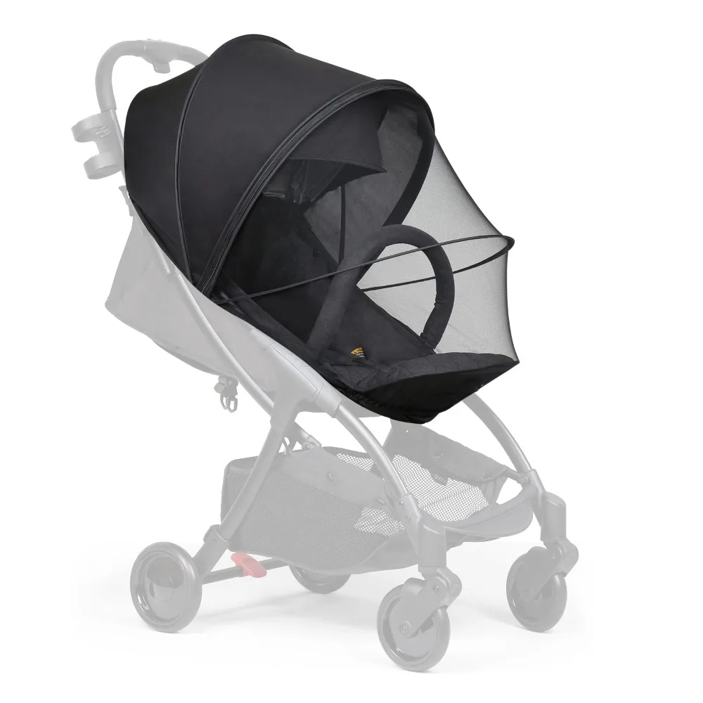 

universal stroller sun shade & mosquito net – 2-in-1 baby stroller cover with uv protection & 2-way zipper for infant carriages
