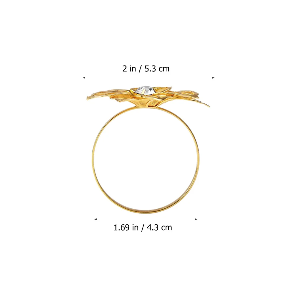 

4pcs Stainless Steel Napkin Rings Flower Design Reusable Napkin Holders For Home Party Wedding Dinner Table Decoration