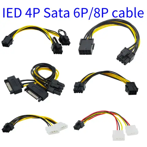 PCIe 6pin do 6 2 pin PCI 8pin Adapter Splitter Przedłużacz kabla zasilającego, zasilacz PCI-e 6-pin do 8-pin dla PCI Express GPU Video