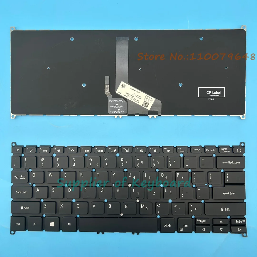 NEW English/Spanish Keyboard For ACER Swift 5 SF514-53T SF514-54G SF514-54T SF514-54GT N19H5 Series White/Black/Silver Backlit