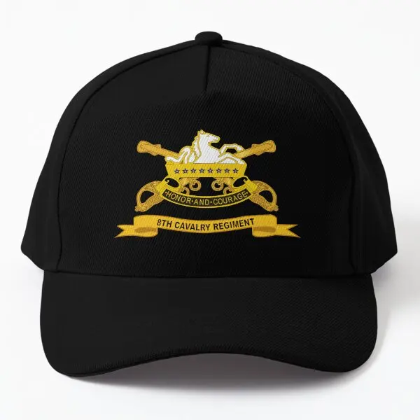 Army 8Th Cavalry Regiment W Br Ribbo  Baseball Cap Hat Spring  Outdoor Summer Women Black Sport Casual Boys Hip Hop Bonnet