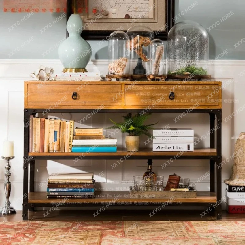 Lkitchen drawer counter solid wood storage cabinet solid wood storage cabinet vintage shelf