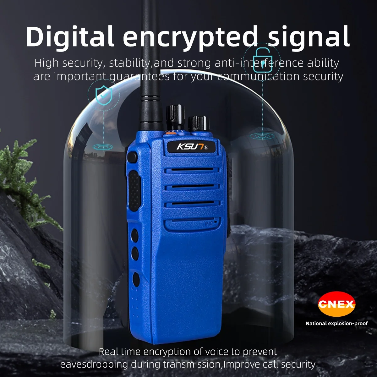 KSUN DM52(EX) DMR مشفر راديو احترافي آمن مقاوم للانفجار جهاز اتصال لاسلكي لصناعة البتروكيماويات