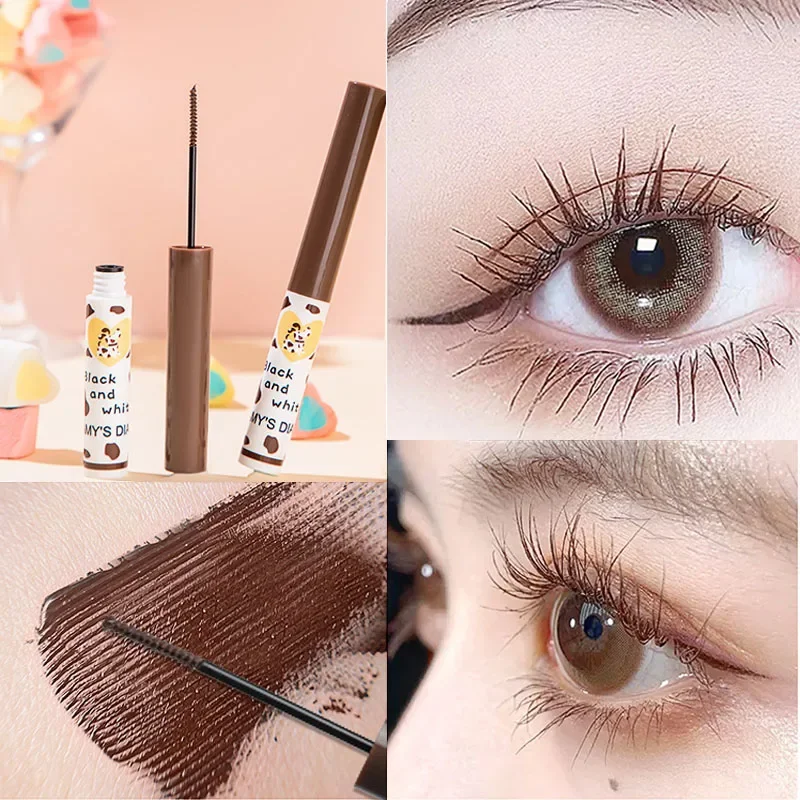 Bruine Mascara Geschikt Voor Beginners Waterproof Langdurige Natuurlijke Curling Mascara Wimpers Ultrafijne Niet Bloeiende Make-up