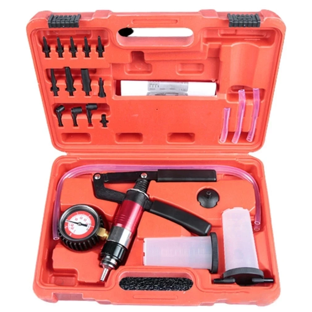 Imagem -03 - Hand Held Faça Você Mesmo Freio Fluido Bleeder Ferramentas Vacuum Pistol Pump Tester Kit Body Pressure Vacuum Fluid Reservoir Oil Tester