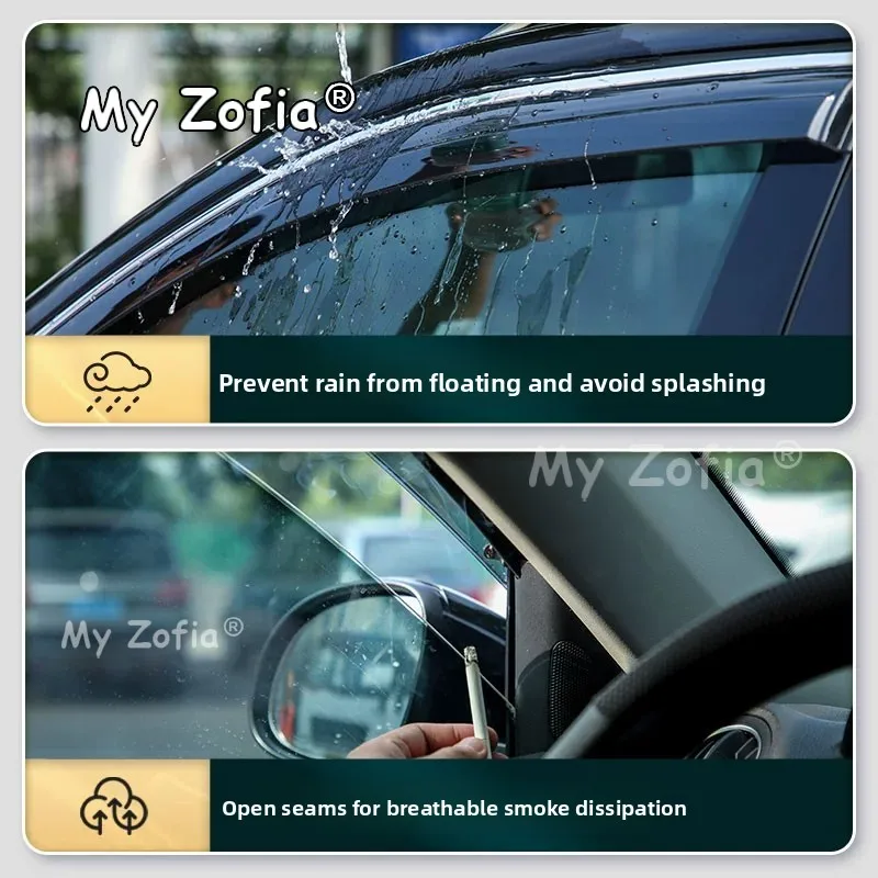 For Soueast S06 Jetour Dashing 2026 Window Rain Guards Car Side Door Anti-Rain Deflectors Smoke Weatherproof Shield Accessories